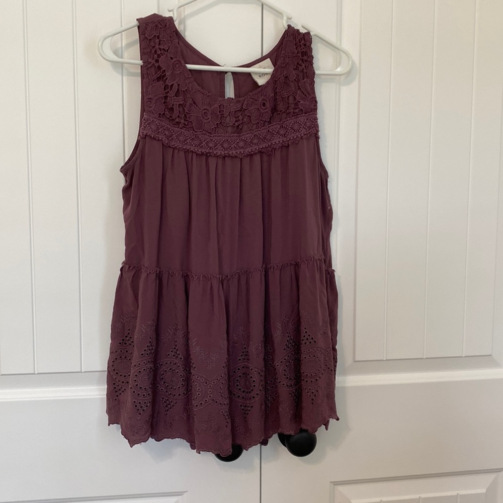 Purple peplum top Knox rose brand.